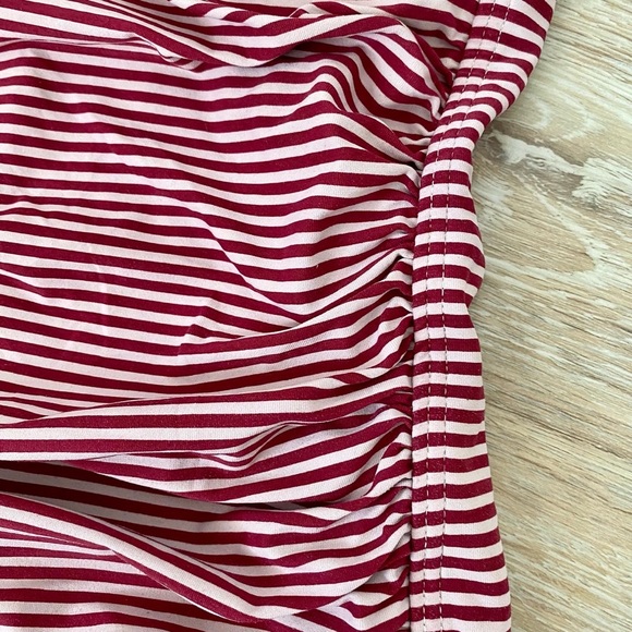 Niptuck Swim Red Sorrento Stripe Joanne Twist Front Tummy Control Tankini Top - Picture 7 of 12